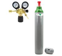 Botella de gas de argón de protección de argón de 10 l con reductor de presión de argón, botella de argón llena de 200 bares + reductor de presión Ar/CO2-10 Bestschweissen.de para soldadura TIG MIG
