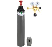 Botella de gas nitrógeno Botella de nitrógeno Botella de gas protector 8L llena 200 bar 1,6 m³ con reductor de presión y tapa protectora - para aire acondicionado, llenado de neumáticos y soldadura