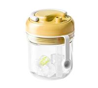 Botella de hielo 2 en 1 - Molde de silicona para cubitos de hielo con pajita | Diseño desplegable sin contacto a prueba de fugas | Fabricante de bebidas PP PET para viajes, contenedor de bebidas hecho