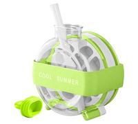 Botella De Hielo - Bandeja Cube Ice Para Café Con Varios Compartimentos | Paisador De Hielo Y Botella De Agua 2 En 1, 1 Botella De Agua Sin Contacto Para El Hogar Y El Restaurante