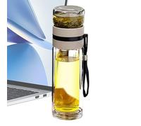 Botella De Infusor De Té De Vidrio - Infusor De Té De Vidrio De Borosilicato, Taza De Agua Vere Con Colador De Hojas A Granel | Taza A Prueba De Fugas, Botella De Infusión De Frutas Portátil Para