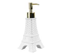 Botella de jabón Dispensador De Jabón Baño con Forma Torre Eiffel, 7 Oz, Botella Rellenable Cerámica Un Bonito Toque Parisino Dispensador de jabón(White)