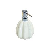 Botella de jabón Dispensador de jabón cerámica Recargable 380 ml for baño, Cocina, Botellas con Bomba líquido Premium Decoración de Cocina(Blanco)