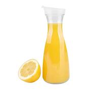 Botella de jugo transparente Acrílico Botella de jugo transparente Botella de agua Jarra de jugo con hielo y tapa fría para bar Uso en el hogar (1600ml)