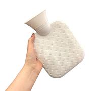 Botella de látex de 1 l con almohadilla calentada grande con tapa suave, a prueba de fugas, para aliviar el dolor