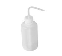 Botella de lavado de seguridad científica de 250 ml, botella de plástico para apretar líquido con tapa para limpieza de pestañas, tubo largo de boca estrecha