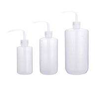 Botella de lavado de seguridad de plástico de 250 ml, 500 ml, 1000 ml, botella exprimible de laboratorio con boca estrecha y etiquetas de escala, riego suculento de flores de plantas, 3 paquetes