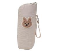 Botella de leche titular - 9.06 pulgadas aislado | Nylon Velvet Bag Portable Cooler Warmer for Breastmilk botella de viaje hogar al aire libre Camping Vacation Parenting, cream colored, verwijzen naar