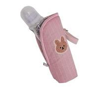 Botella de leche titular - 9.06 pulgadas aislado | Nylon Velvet Bag Portable Cooler Warmer for Breastmilk botella de viaje hogar al aire libre Camping Vacation Parenting, Pink, verwijzen naar de