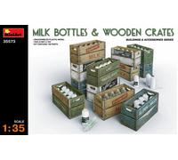 Botella De Leche Y Cajas De Madera Kit De Plástico 1:35 Modelo MINIART