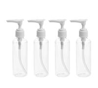 Botella de Loción 100ml Pet y Pp Bomba, Color Blanco, 4 Piezas