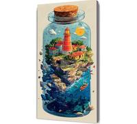 Botella de los deseos Diamond Painting Adultos, Paisaje Cuadros de Diamantes, 5D Puzzle Diamantes Cuadros en Punto de Cruz Diamond Art Painting Kit, Decoración Pared Hogar Regalo 40x80cm pz4-17f