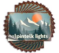 Botella de luces alpinas de felpa con texto en inglés: una escena serena de puesta de sol de montaña para gris pardo, material para hombre, fácil de despegar (6 x 9 cm)