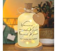 Botella de luz LED, botella iluminada, luz LED para botella con frase, botella luminosa, regalo personalizado, botellas decorativas con corcho para regalo, amigos, novia, cumpleaños, bodas (B)