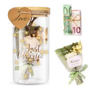 Botella de Luz LED para Bodas, Bodas Botella Luminosa, Regalos de Dinero, Caja de Boda, Caja de Dinero Personalizada, Regalo de Boda, Regalos Ideales para Recién Casados y Decoraciones para Bodas