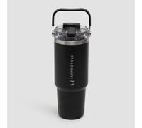 Botella de metal reciclado Myprotein con asa superior y pajita 900ml - Negro