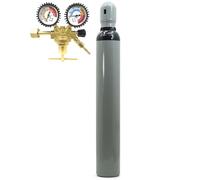 Botella de nitrógeno de 10 l con reductor de presión, juego de gas de nitrógeno con 2 manómetros de 40 bar para pruebas de fugas, aire acondicionado e inflado de neumáticos