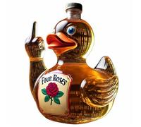 Botella de pato de whisky de dedo medio - decantador novedoso de 10 oz, pato de whisky divertido con actitud, perfecta para la decoración del bar de casa y regalos únicos B