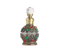 Botella de perfume de 15 ml, botellas de perfume vacías, botella de perfume vintage, contenedor de perfume de estilo árabe, botella de perfume de cristal, botella de perfume de metal (3)