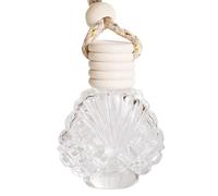 Botella de perfume del automóvil: fragancia de vidrio recargable, contenedor de carcasa transparente | Difusor de aroma decorativo para adorno de espejo retrovisor, halcher colgante botella vacía para