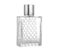 Botella de Perfume Recargable de 100 Ml, Botella Vacía de Vidrio Transparente Portátil para Viaje con Diseño Esmerilado para el Cuidado Personal de Vacaciones en el Hogar (Colores variados)