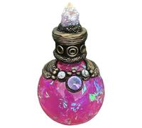 Botella de perfume vintage rellenable vacía con diamantes de imitación para mujer y niña color rosa y rojo.