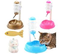 Botella de pie para Mascotas - Estación de Agua 39 x 32 x 24 cm, antiderrame de PP, Estructura Base Estable | Acceso a la hidratación Ajustable para Mascotas pequeñas (Dorado)