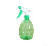 Botella de plástico transparente de 500 ml con pulverizador de gatillo para limpieza del hogar, jardinería, peinado y aceites esenciales, compacta y de diseño (verde)