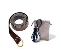 Botella de poción de corcho mágico oscuro de Halloween, botella redonda esférica de vidrio transparente con cinturón de cuero medieval de (marrón)