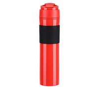 Botella de prensa de café portátil 350 ml Prensa francesa Cafetera de té Taza de agua potable abierta con una sola taza Taza Émbolo de café al vacío para viajar Camping Senderismo Oficina (rojo)