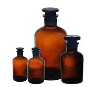 Botella de reactivo de vidrio, botella de reactivo de boca estrecha de 60ml-500ml, botella de reactivo marrón de boca pequeña(60ml-6pcs)