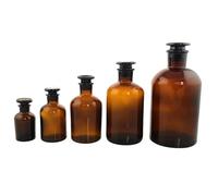 Botella de reactivo de vidrio de laboratorio, botella de reactivo de boca estrecha de 60ml-1000ml, botella de reactivo marrón de boca pequeña(125ml-2pcs)