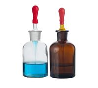 Botella de reactivo de vidrio, Frasco gotero de vidrio for laboratorio químico, multicolor, 30 ml, 60 ml y 125 ml(Brown 30ml 4pcs)