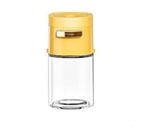 Botella de sal cuantitativa para cocina, lata de especias, pimienta, chile, polvo, tarro de vidrio, tanque de condimento, utensilios de cocina sellados (amarillo)