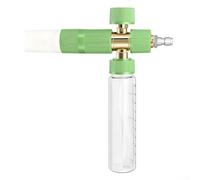 Botella de spray de espuma transparente con construcción de plástico y metal resistente e interfaz de conexión rápida de 1/4, diseñada para un rendimiento de espuma fiable (verde)