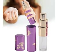 Botella de Spray de Perfume de Viaje, Mini Atomizador Reutilizable de 10 Ml, Bolsa Vacía de Perfume, Botella de Spray de Bolsillo Portátil de Viaje Recargable(Violeta)