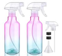 Botella de spray de plástico vacía de 16.9 onzas, contenedor rellenable, pulverizador de gatillo para soluciones de limpieza, agua, plantas, mascotas, aceites esenciales, cabello, paquete de 2