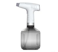 Botella de spray eléctrica de 0,9 L para plantas, regadera portátil de carga USB con niebla fina y modo de flujo para jardín y hogar (gris + blanco)