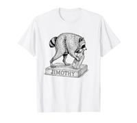 Botella de taxidermia de Mapache Jimothy Vintage Art Camiseta gráfica económica, Hombre, Blanco, XL