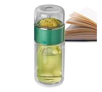 Botella de té con infuser - Material de vidrio de borosilicato | a prueba de fugas de agua de separación de la taza y colador de flores sueltas | For Home Traveling Office Outdoor Driving And Daily
