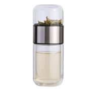 Botella de té con infusor, taza de té con aislamiento de doble capa, botella infusora suelta para flores sueltas para viajes en casa