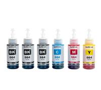 Botella de Tinta de Recarga Compatible T664 para L380 L220 L130 L3060 L3110 L120 L565 L555 ET-2500 Impresoras(3BK-1C-1M-1Y)