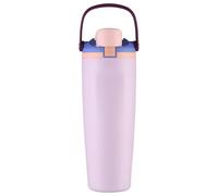 Botella de vacío deportiva de fitness de acero inoxidable 304 con mango y paja, taza térmica de macaron de gran capacidad / 30 / 40oz (Deep purple,30)