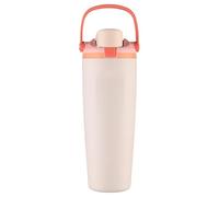Botella de vacío deportiva de fitness de acero inoxidable 304 con paja de manija y más patrones, taza térmica de macaron de gran capacidad / 30 / 40oz (Rose quartz/30oz)