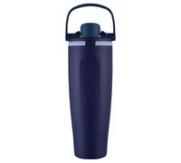 Botella de vacío deportiva de fitness de acero inoxidable 304 con paja de manija y más patrones, taza térmica de macaron de gran capacidad / 30 / 40oz (Dark blue/40oz)