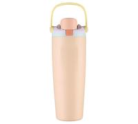 Botella de vacío deportiva de fitness de acero inoxidable 304 con paja de manija y más patrones, taza térmica de macaron de gran capacidad / 30 / 40oz (Sub pink/30oz)