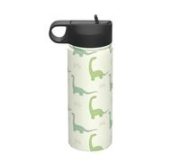 Botella de viaje con estampado de dinosaurios, 18 onzas, con aislamiento, respetuosa con el medio ambiente y versátil