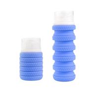 Botella de viaje plegable de silicona con escala visible para champú, loción y cuidado de la piel, botella cosmética esencial
