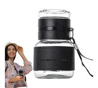 Botella de vidrio con infusor de té, botella de té de vidrio de doble pared gruesa de 320 ml, separación de agua de viaje a prueba de fugas para viajes en casa y negocios