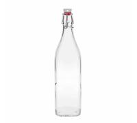 Botella de vidrio de 1.000 ml 'Swing, cuadrada, boca: cierre de palanca'
